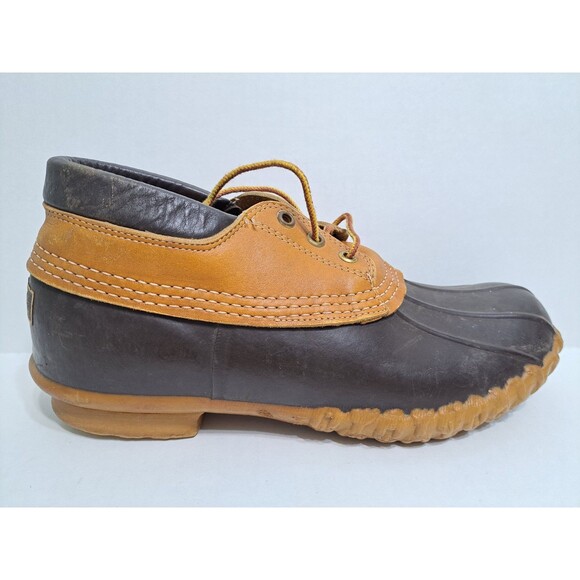 LL Bean Mens Size 9 BEAN BOOTS Leather Low Duck Hunting Rain Shoes USA Made - Picture 4 of 11